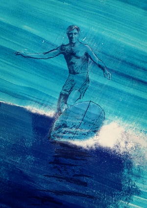 surfer drawing available as fine prints at artflakes